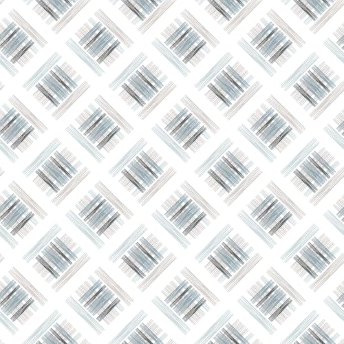 Image of LORETO - A QUALITY LINEN BRAND 186 TC 100% Pure Cotton Single Fitted Bedsheet with 1 Pillow Cover for 78 x 36 Inch Mattress, All-Around Elastic, 8 Inch Deep Pocket, Mist & Charcoal Grid