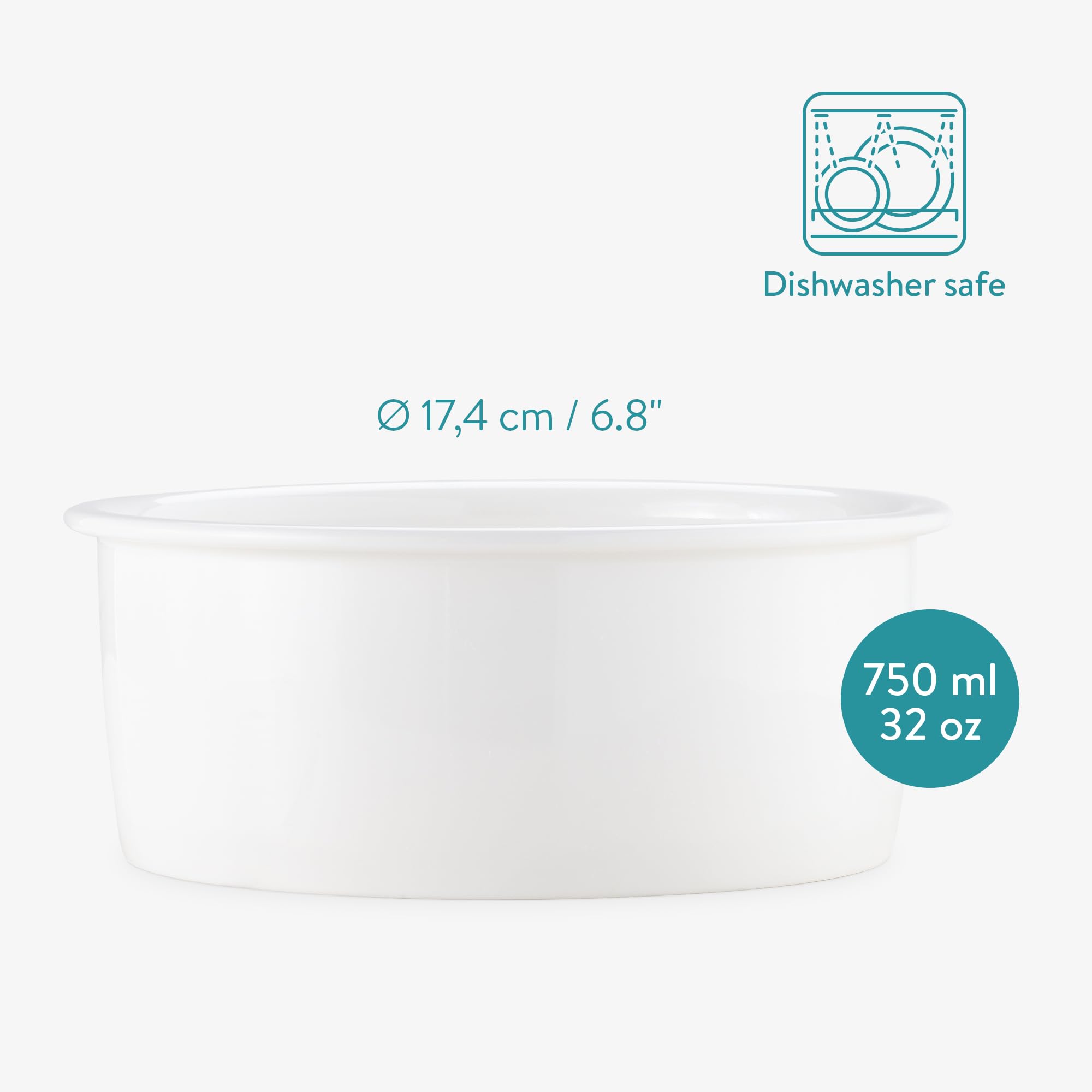 Ciotola Anti Ingordo Navaris Per Cani/Gatti - Ceramica, Ø20 Cm, Lavastoviglie E Microonde - Slow Feeder - Foto 4