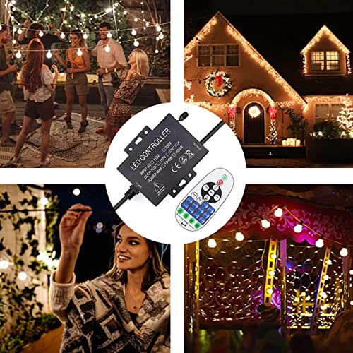 1500W Lichterketten-Dimmer, AC 220V-240V Outdoor String Glühbirne Fernbedienung Plug-in Switch Dimmer,23-Tasten Fernbedienung Zeitschalter Fernbedienungsdimmer,passend für alle dimmbaren Lichtleisten