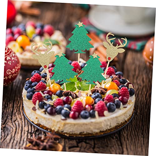 SEWACC Inserção De Bolo 24 Pçs Decoração De Frutas Decoração De Pinheiro Decorações De Guirlanda De