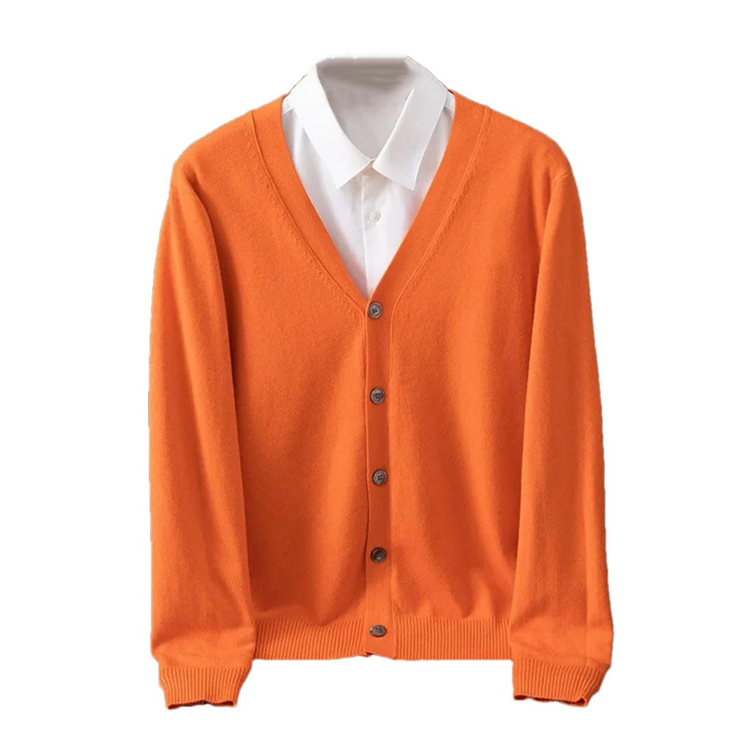 Cárdigan de punto de cachemira para hombre, talla grande, con cuello en V, para otoño e invierno, de lana cálida, de alta gama