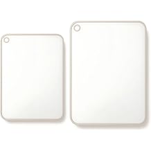 CLOVE Plastic Chopping Board, Dishwasher Safe, BPA-Free, Large 40 x 30 cm, Small 34 x 24 cm, 10 mm Thick, Cream White PP Solid Chopping Boards Large Non-Slip for Kitchen with Juice Groove, Meat