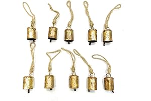 Bellshub Vintage Rustic Indian Tin Bells, Set of 10