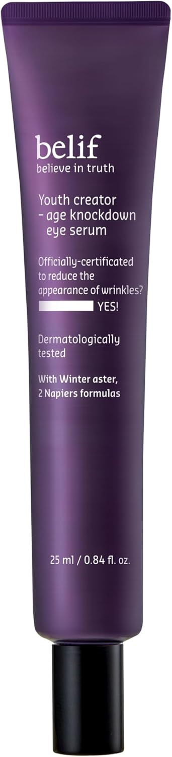 belif Youth creator – siero occhi age knockdown|Siero occhi antietà con bakuchiol, stimola il collagene, riduce le rughe e le linee sottili, migliora elasticità e compattezza, K-beauty(25ml)