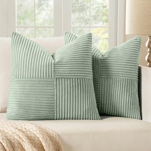 Image of MIULEE Mint Decorative Throw Pillow Covers for Couch 18x18 Inch