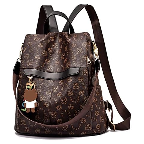 shepretty Women's Backpacks Anti-Theft Rucksack School Shoulder Bags,0998bear,Black Cover