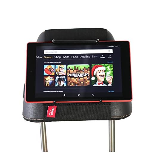 Hikig Tablets Car Headrest Mount Holder for All 7 to 11 Inch Tablets - Adjustable Strap Fits Most Headrests - Universal Fit for Tablets with 7-11" Screens - Black