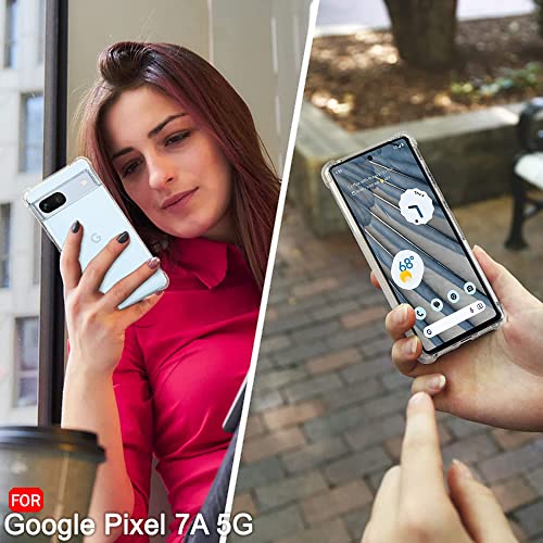 Image of TheGiftKart Crystal Clear Back Cover Case for Google Pixel 7A | 360 Degree Protection | Shock Proof Design | Transparent Case Cover for Google Pixel 7A (PC & TPU, Transparent Bumper)