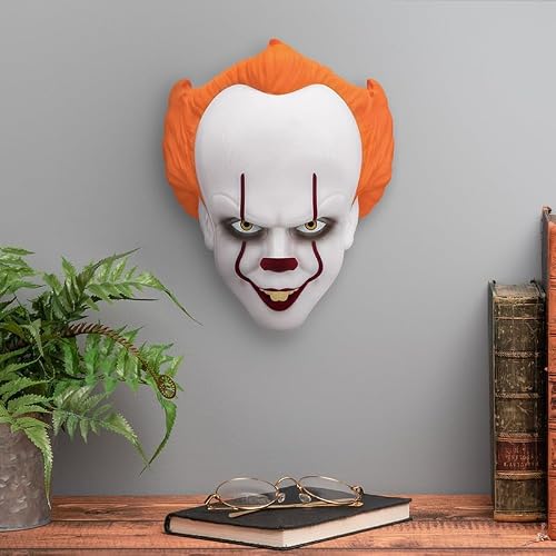 Lampe masque Pennywise - Officiellement licencié, Lampe murale ou à poser, Décor d'Halloween, Cadeau pour fans de films d'horreur, USB inclus - 18cm – vue 8