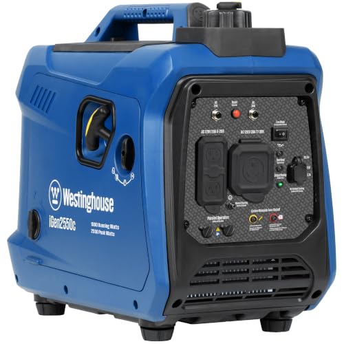 Westinghouse 2550 Peak Watt Super Quiet & Lightweight Portable Inverter Generator, RV Ready 30A...
