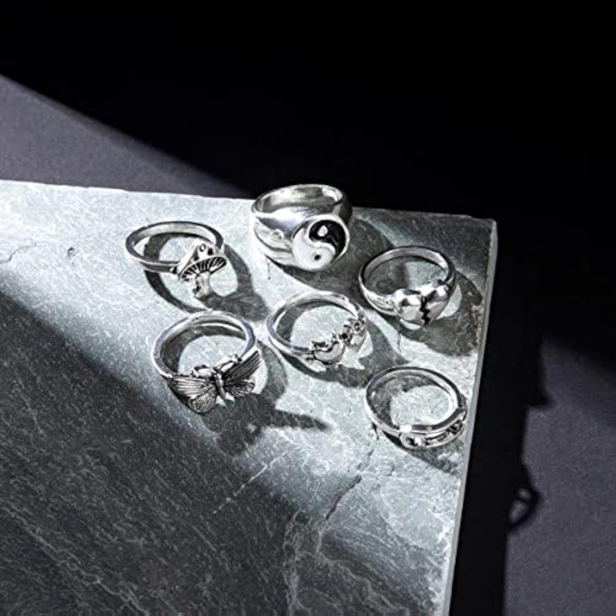 Plated-Tone Rings Set of 6