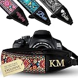 Art Tribute Camera Strap For All Dslr, SLR Camera including Binocular. Red Vintage Woven Embroidered Elegant Universal Neck, Shoulder and Crossbody Strap, Great Gift for Photographers Men & Women