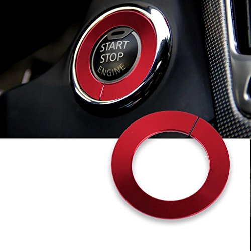 x xotic tech Engine Start Push Button Switch Ring Cover Trim, Compatible with Infiniti Q50 Q60 QX60 (Red) 29mm-38mm