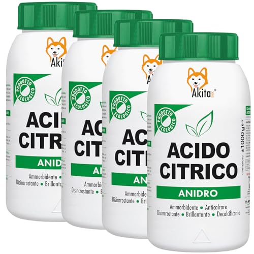 Akitaink Acido Citrico in Polvere, Puro al 100%, Naturale ed Ecologico, Multiuso per Pulizia e Igiene della Casa: Ammorbidente, Anticalcare, Brillantante, Disincrostante, Decalcificante - 4 kg (4)