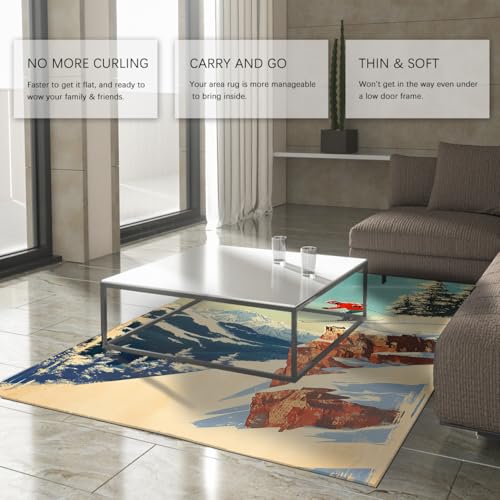 Tapis accent snow mountain design panorama hivernal chic