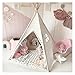 Produktbild Cotton Kinderzeltes Kinder Teepee Zelt mit gepolstertem Matt Light String Tragetasche Kinder Faltbare Spielzelt for Indoor Outdoor, Raw White Canvas Teepee Tragbare Kinder-Zelt