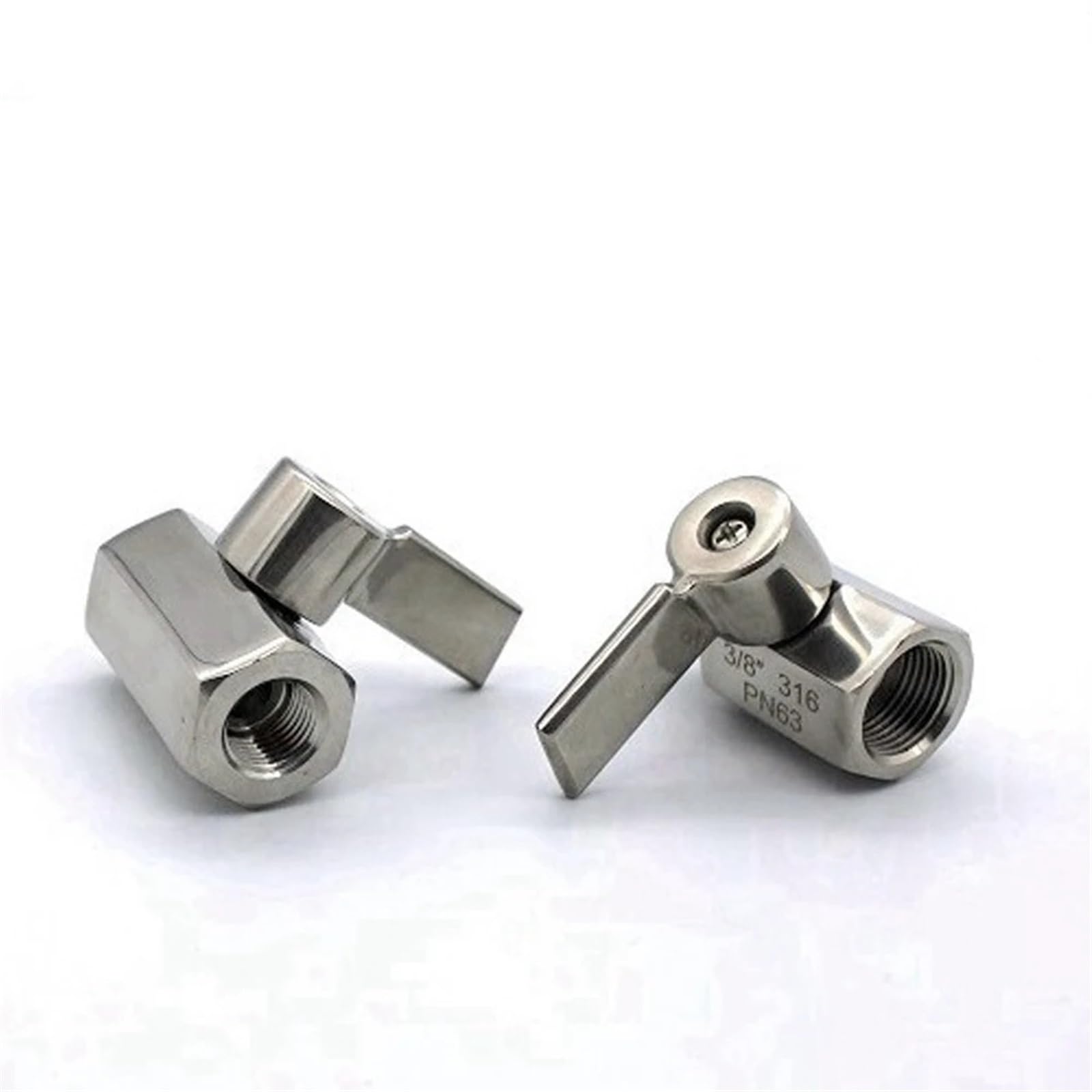 1 sztuka 1/8 "1/4" 3/8" 1/2" 3/4" 1" żeński męski mini sanitarny zawór kulkowy 304 stal warzone piwo domowe z uchwytem ze stali nierdzewnej (żeńska do kobiety, DN20)