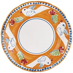 Vietri Campagna Uccello Service Plate/Charger 12″ D Terra Cotta Charger Plate Dinnerware
