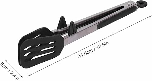 Miniatura 5 de Fdit Pinzas de cocina, pinzas de silicona de acero inoxidable para servir para alimentos, espátula de alimentos, pinzas para carne, barbacoa,