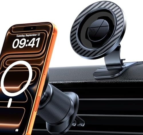 Miracase for Magsafe Car Mount, [Upgraded Steel Hook&Strong Magne...