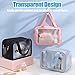 YIMIKE Travel Toiletry Bag, 2 in 1 Large Clear Makeup Bags,Cosmetics Bag,Transparent Skin Care Bag for Toiletries,Waterproof & Draining,PVC Toiletry Organizer Thickened Wash Bag for Women Men
