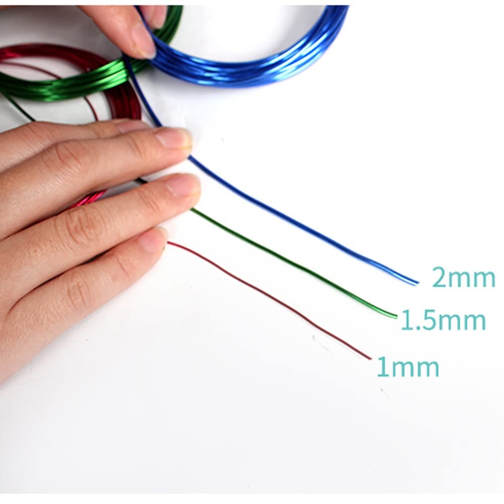 10 m Aluminiumdraht for die DIY-Schmuckherstellung – Kunsthandwerk aus weichem Metall in verschiedenen Durchmessern und Farben(Red,3mm)