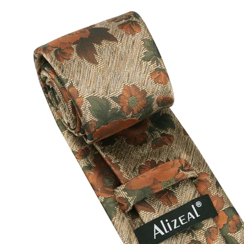 Image of Alizeal Mens 3.15'' Colorful Flower Pattern and handkerchief Necktie Set