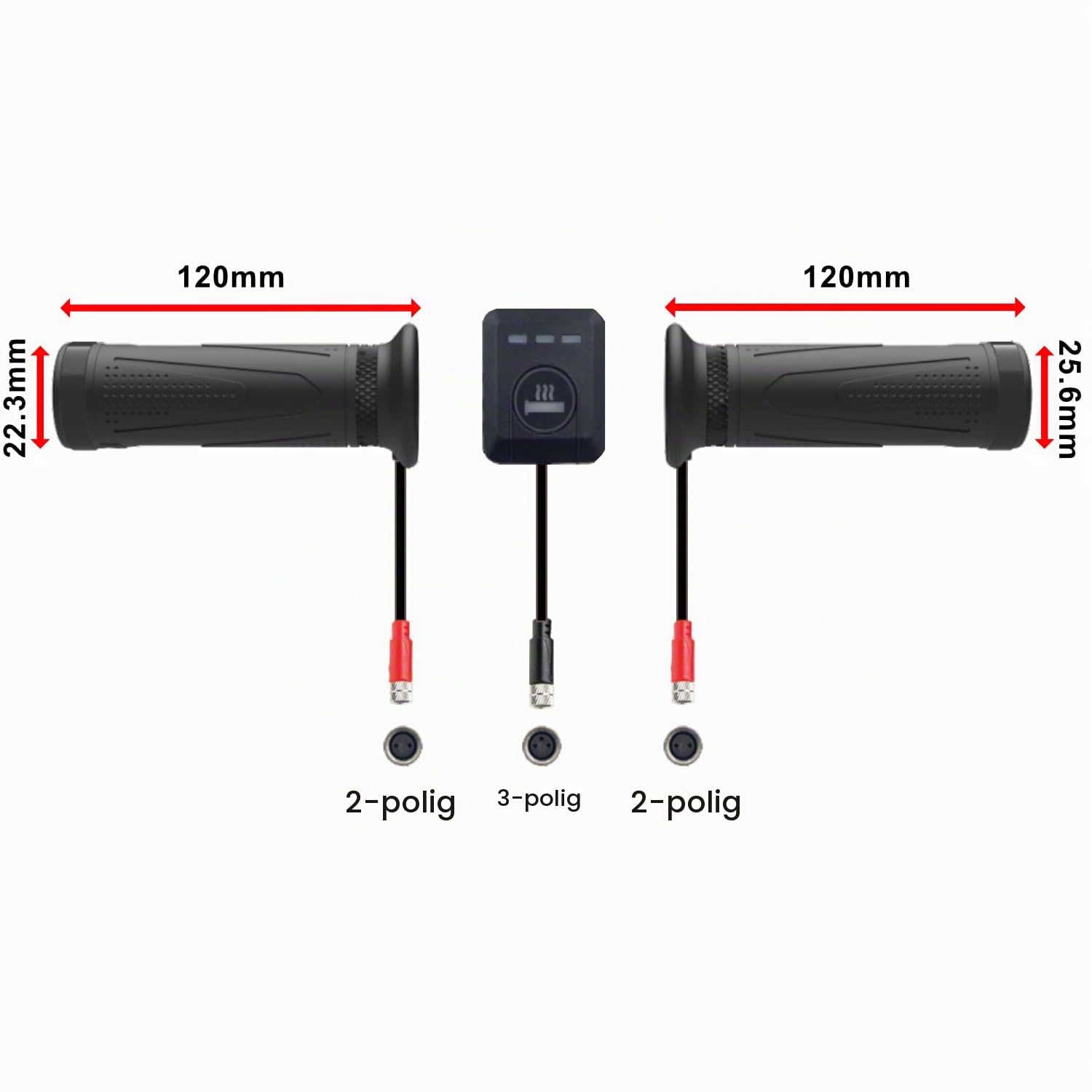 Area1 Premium Motorrad Motorroller Griffheizung Heizgriffe Easy 2 fit 3 Wärmestufen, wasserfest. 22/24mm z.B. für R1250GS Duke SMC/R MT07 MT09 MT125 Z900 Z650 Z500 Z125 YZF CMX CB500 SV650 GSXS/R GSF