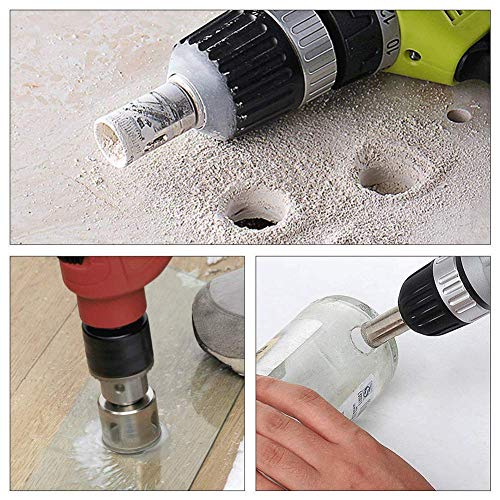 Image of 16PCS Diamond Hole Saw Drill Bits Set Kit for Ceramic, Premium Glass Drill Bit for Bottles,Pots, Marble, Granite Stone, Tile Cutting, 1 /4 to 2 Inch
