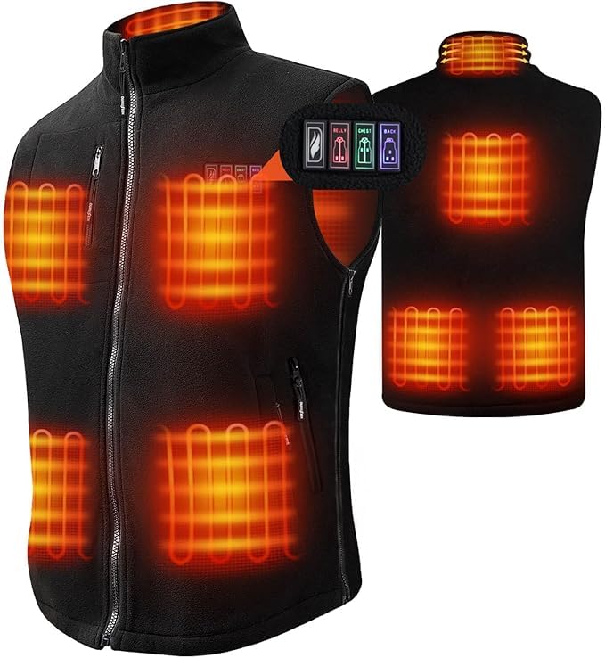 Chaleco térmico de forro polar DUKUSEEK, ropa de abrigo eléctrica para hombre en tallas S a 3XL