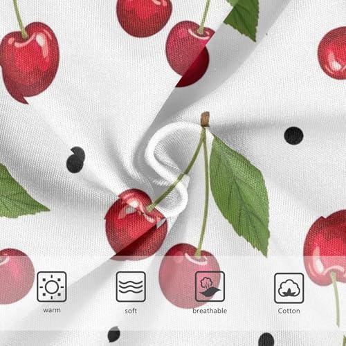 Cotton Girls Underwear Toddler Cherries Leaves Black Dots White Panties for Girl Flower Briefs Underpants 2t3