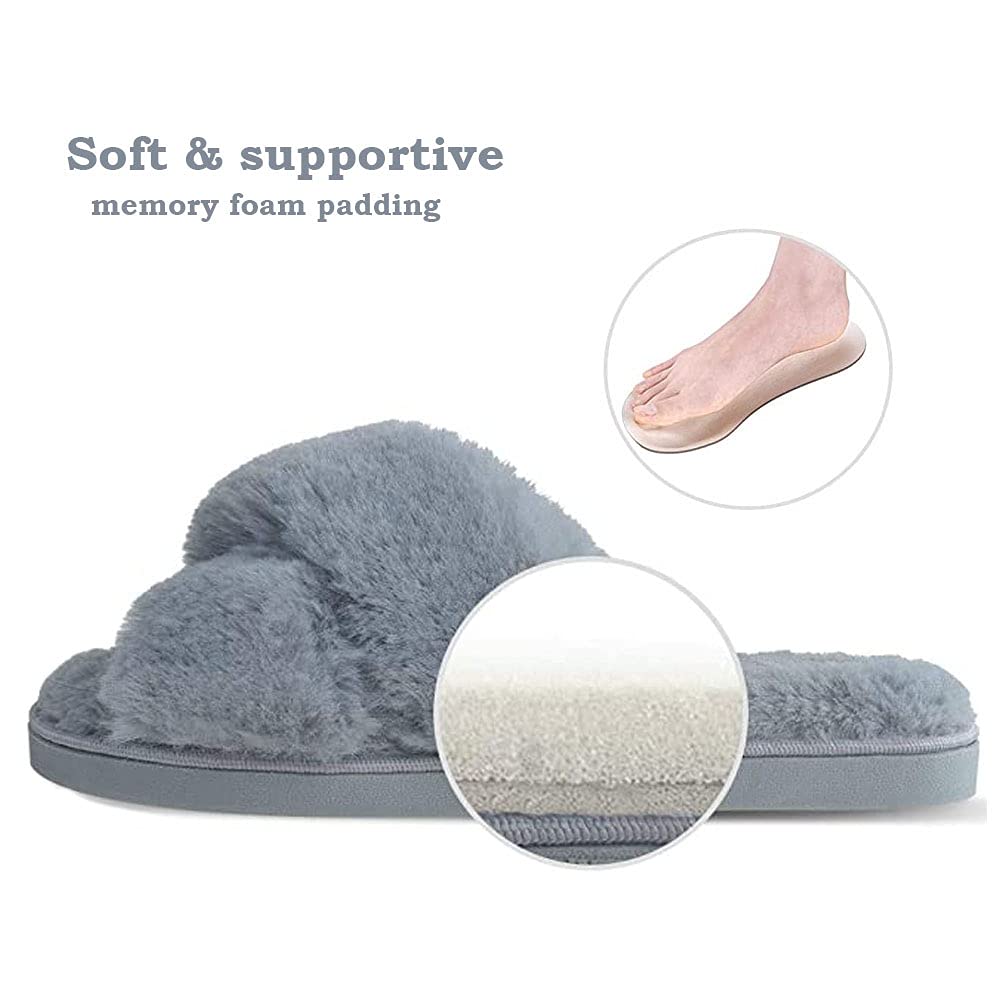 Fadezar Pantofole Peluche Donna Ciabatte da Casa Comode Invernali Moda Scarpe Sandali Slippers