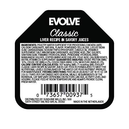 Evolve 073657009375 Classic Crafted Meals Liver Recipe Cat Food thumb #1