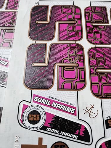 Image of Cottontail Cricket Bat Sticker | 4D SUNIL English Willow Sports Fiber Tape Embossed Accessories Pink