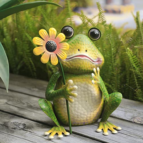 Chisheen Garden Frog Statue Outdoor Decor Metal Frog Yard Art Sculpture #TOP2