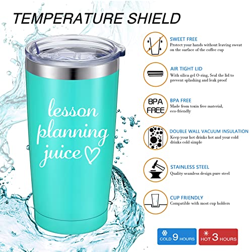 Geiserailie 6 Set Teacher Appreciation Gift Teacher Tumbler Graduation Travel Tumbler With Lid And Straw 20 Oz Stainless Steel Teacher Cups Tumbler For Graduation Birthday Retirement (Mint) #TOP5