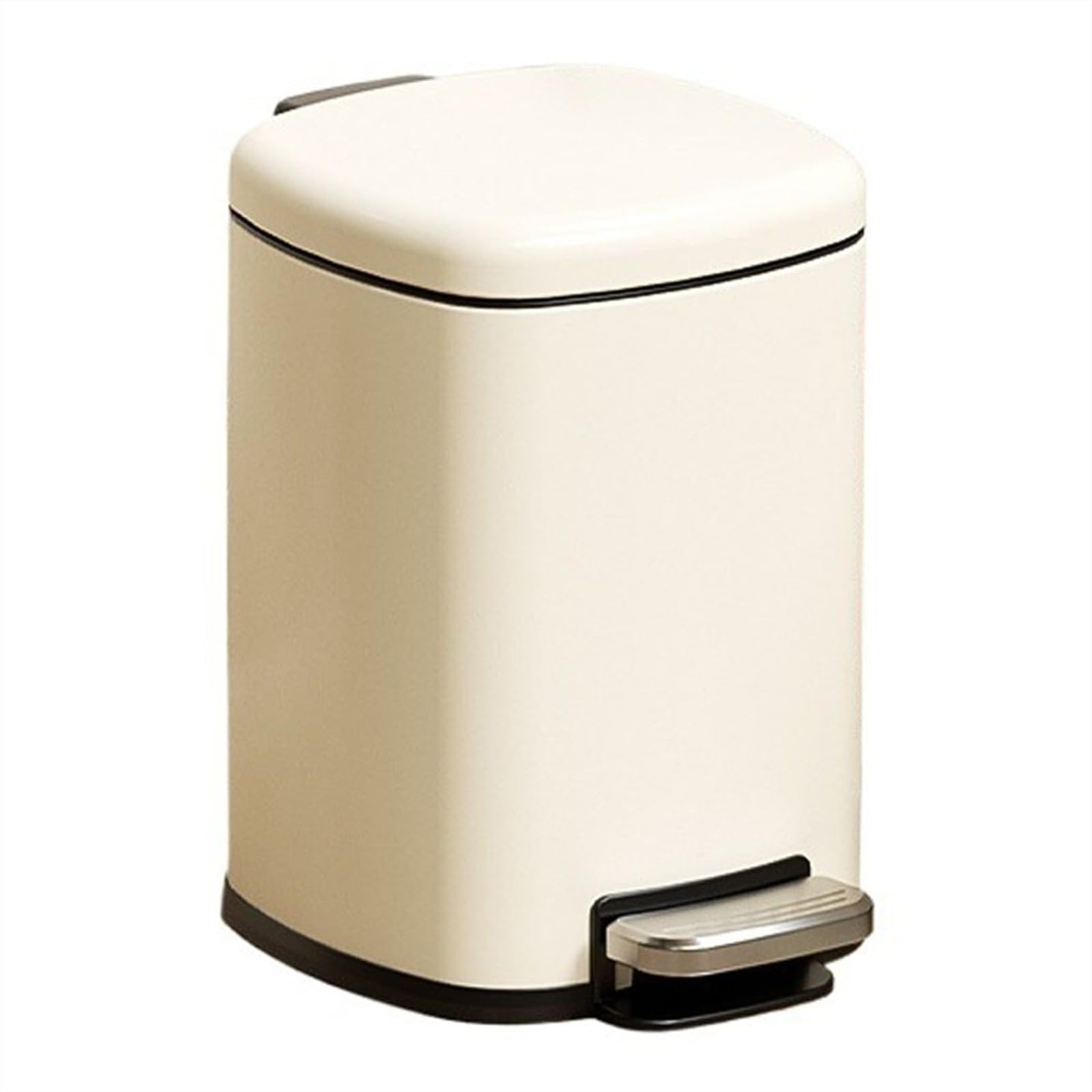 Poubelle en acier inoxydable ronde pour salon et chambre avec seau intérieur amovible