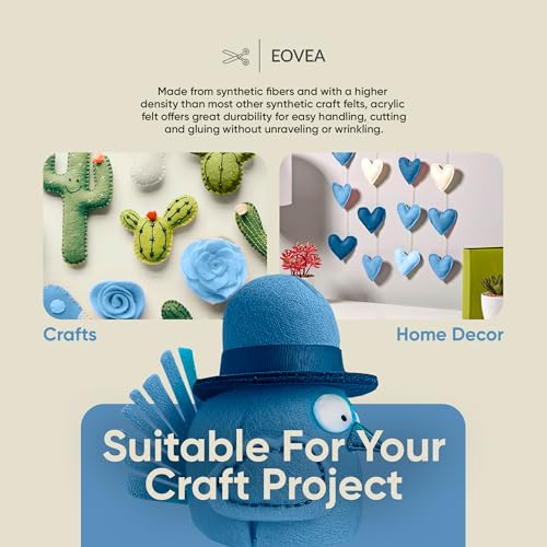 EOVEA | Acrylic Felt Fabric by The Yard | 72" Wide | 1.6mm Thick | Soft & Durable Non-Fraying Felt | for DIY Crafts, Sewing, Upholstery, Costumes & Padding(Baby Blue, 2 Yard) by EOVEA - Used condition - Image 6