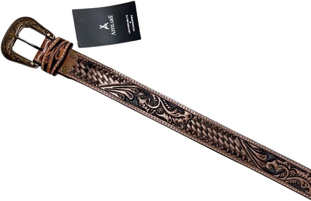 Affilare Western Leather Belt Heavy Duty Leather Belt For Men and Women 30HQ003