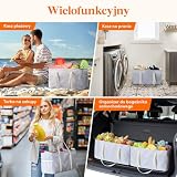 Lifewit Extra Large Tote Bag, Torby na Zakupy Wielokrotnego Użytku z Metalową Drucianą Ramą i Uchwytami, Stojące Składane Przechowywania, Piknik, Plaża, Pranie, Kemping, 2 szt, Niebieski
