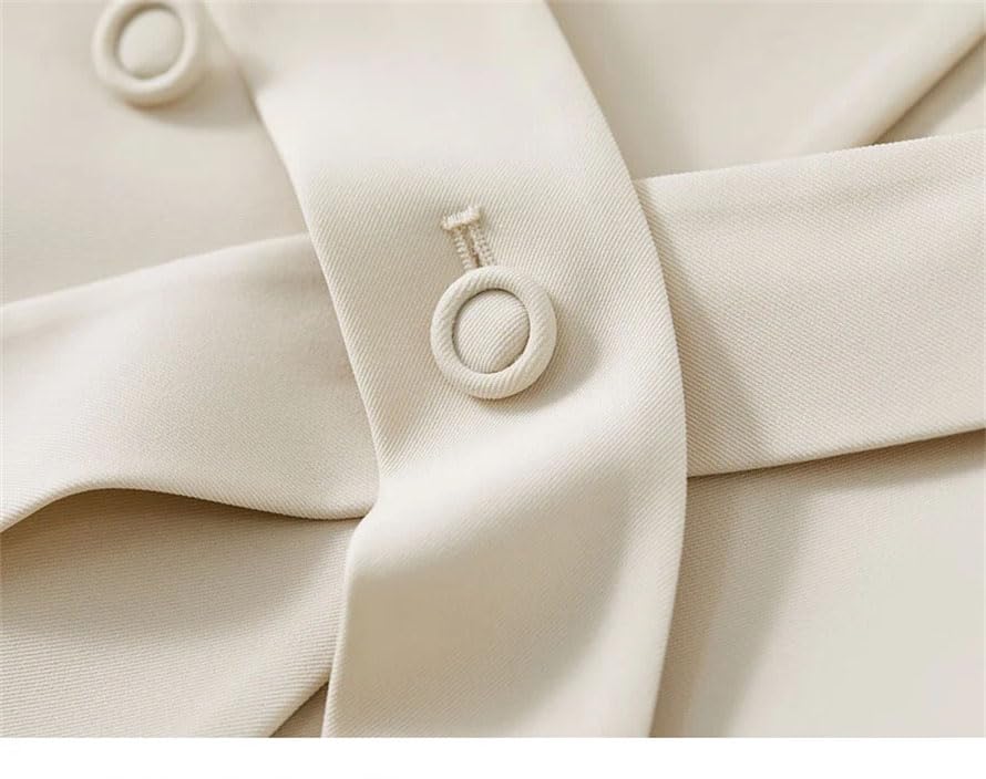 Women Skirt Suits Long Sleeve Notched Collar Blazer Pleated Elastic Waist Skirt Business 2 Piece Sets4