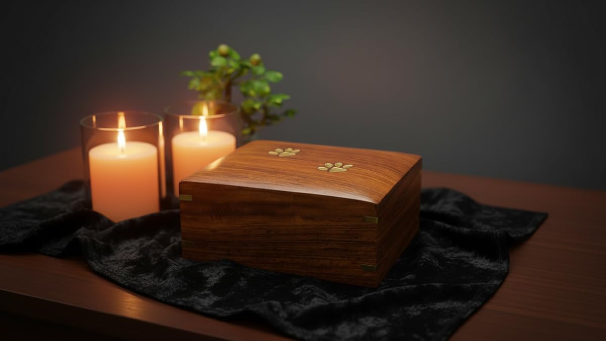 Urnas para cenizas de perros, urnas decorativas de madera para cenizas – Urnas de cremación de palisandro para perros, urnas para gatos, caja de cremación de madera (dos patas)