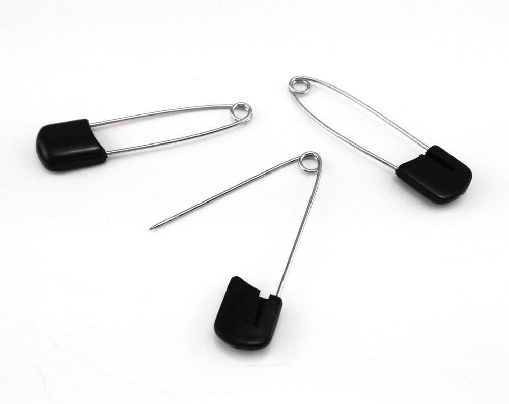 yueton 50pcs Black Plastic Head Baby Safety Pins Safety Locking Baby Cloth Diaper Nappy Pins : Baby