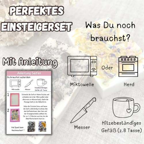 Dinala Seife selber machen - kreative Seife herstellen - Seifen selber machen Set Erwachsene - handgemachte Seife entwickeln und verschenken