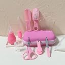ZIKKU 8-Piece Baby Grooming Kit | Newborn & Infant Care Set | Portable Hygiene Essentials with Storage Case (Pink) gallery image