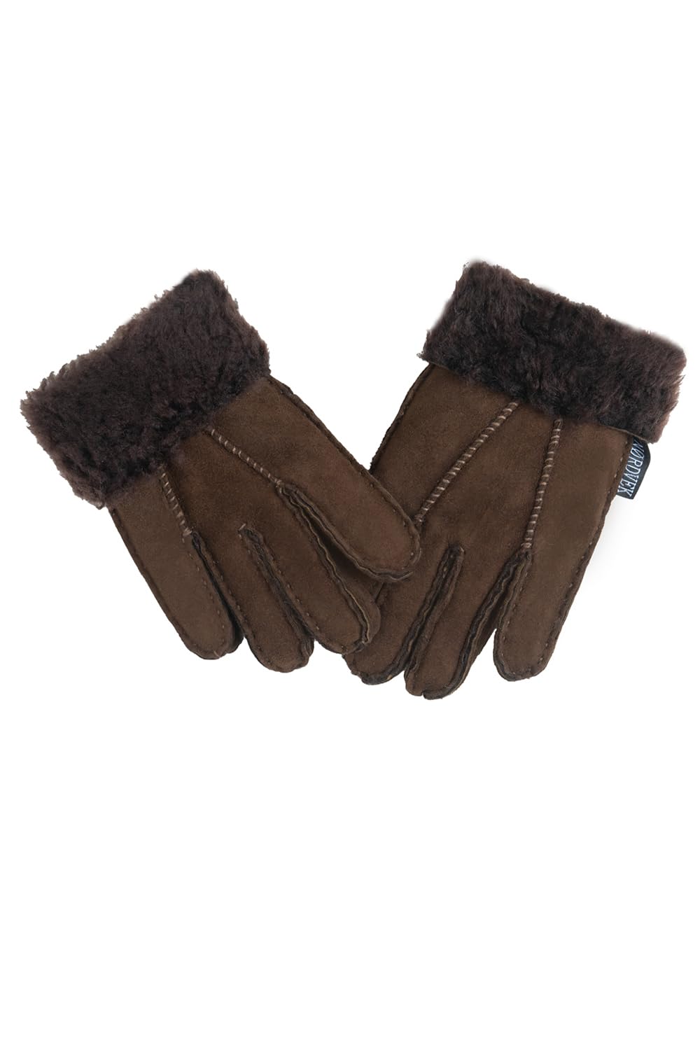 Nordvek Kids Sheepskin Gloves - Brown - S/M