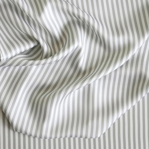 DOZ Flat Sheet, 100% Viscose derived from Bamboo, Organically Grown, Buttery Soft, Cooling Sheets, High GSM, 1 Top Sheet Only (Stripe, Twin/Twin XL)