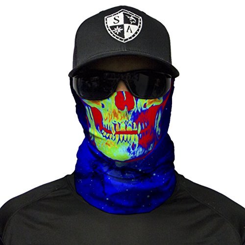 S A - 1 UV Face Shield - Galactic Skull - Multipurpose Neck Gaiter, Balaclava, Elastic Face Mask for Men and Women
