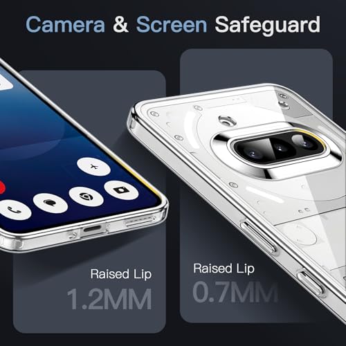 Image of JETech Cover Case for Nothing Phone 3a, Clear Shockproof Bumper Cover, Anti-Scratch Hard Back, Protective Slim Fit, Non-Yellowing, Durable Transparent TPU for Drop Protection (Clear)