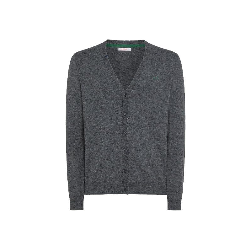 Pull col en V SUN68 K43103 gilet gris foncé parfait pour le bureau en taille XL